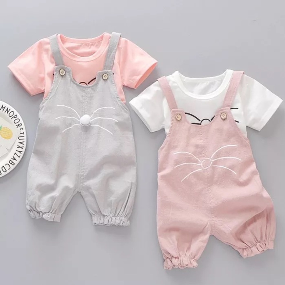 Super Cute 2-Piece Bunny Overalls